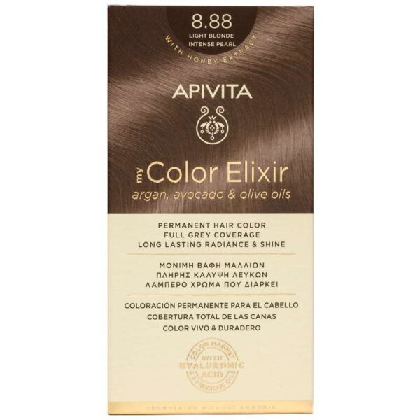 Apivita My Color Elixir-Βαφή Μαλλιών-No. 8.88 Ξανθό Ανοιχτό Έντονο Περλέ-Light Blonde Intense Pearl