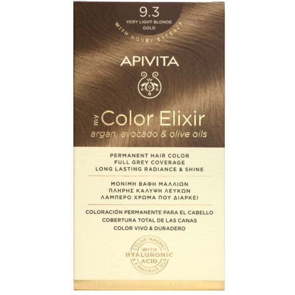 Apivita My Color Elixir-Βαφή Μαλλιών-No. 9.3 Ξανθό Πολύ Ανοιχτό Μελί-Very Light Blonde Gold